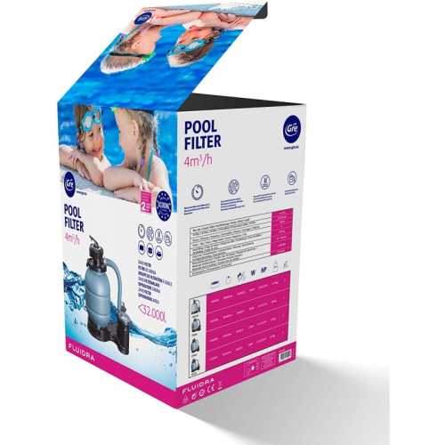 Sand Gre Filter with Pump Ø320 mm 4000L/H 180 W / 0,24 Cv/Hp Valvula 5 Positions
