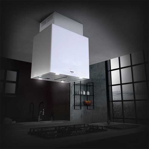 Campana Isla Nodor NorBreeze Island Cube Glass WH