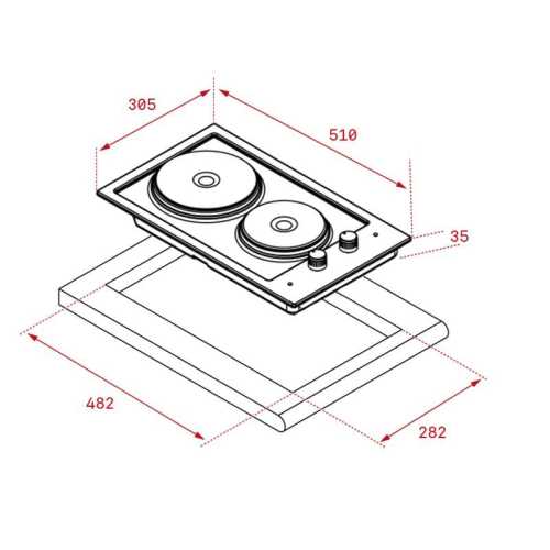 Placa Modular Eléctrica acero Teka EFX30.1 2P