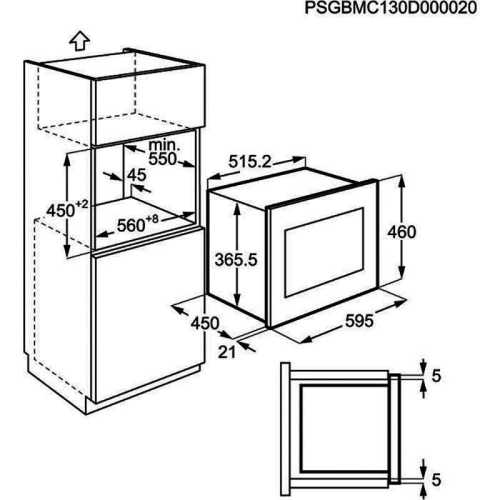Microwave AEG MSB2548C-M integrated high 45cm