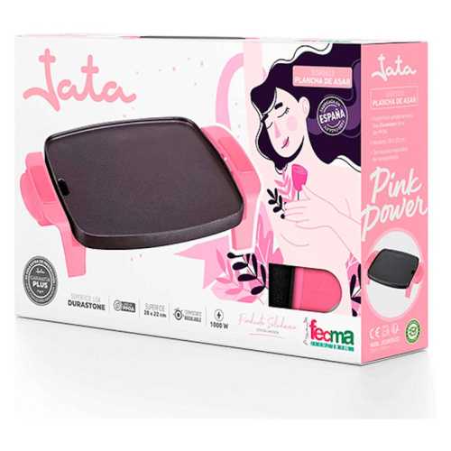 Plancha Asar Mini 1000W Jata JEGR5522 Rosa