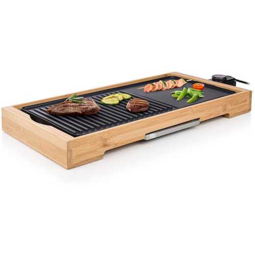 Plancha de asar 2200w Tristar BP2641 bambú 51x25.4