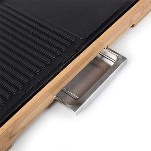 Plancha de asar 2200w Tristar BP2641 bambú 51x25.4