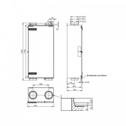 Zehnder Heat recovery Comfoair 200 Luxe Erv R (Exchanger enthalpic)