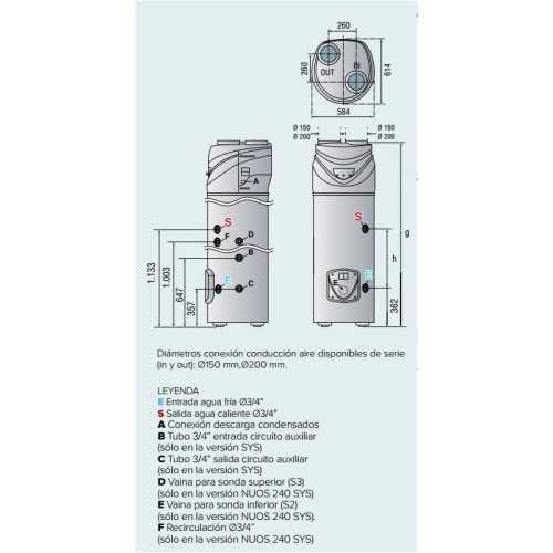 Heat Pump Acs OUR PRIMO 240 SYS HC A+ Ariston