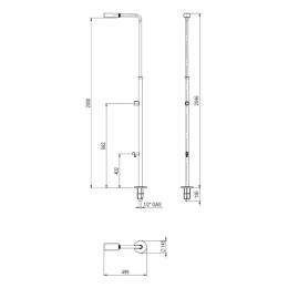 Douche d'extérieur Astralpool 1/2 "1 Jet AISI AISI 304 en acier inoxydable avec lavadon en aluminium