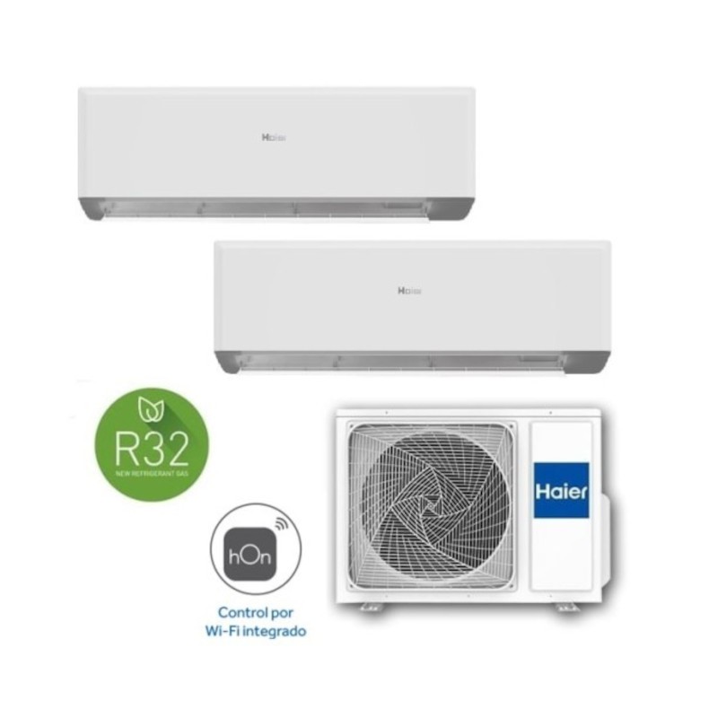 Aire Acondicionado Kit 2x1 Multi Split Haier 3U55S2R5FA + AS25RBAHRA-3 + AS35RBAHRA-4