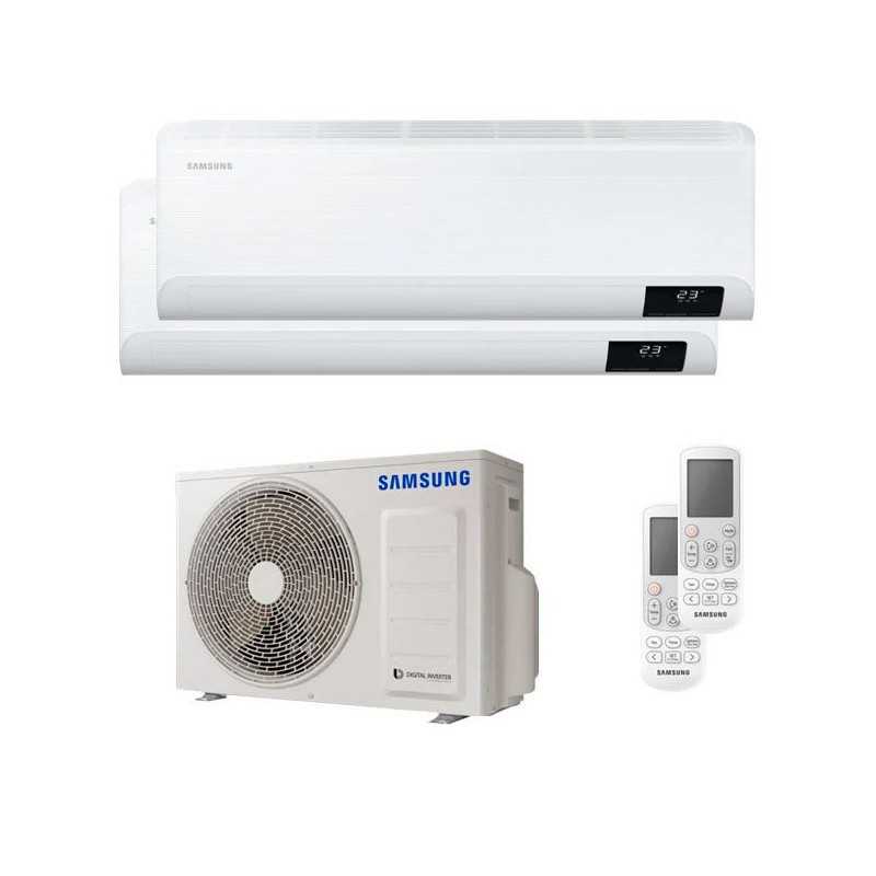 Aire Acondicionado Kit 2x1 Multi Split Samsung AJ050TXJ2KG + AR09TXFCAWKNEU + AR12TXFCAWKNEU WINDFREE