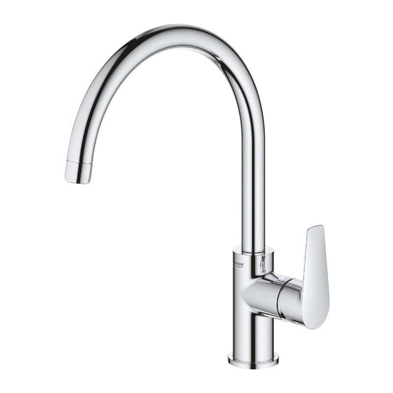 Grifería de fregadero Grohe Bauedge extra alta monomando 1 jet cromo 1/2