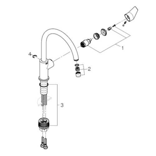 Grifería de fregadero Grohe Bauedge extra alta monomando 1 jet cromo 1/2