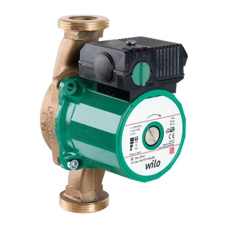 Wet rotor pump DHW Wilo Star-Z 20/4 1x230V, 1.8m3/h 150mm, pipe connection 3/4" Wet rotor pump DHW Wilo Star-Z 20/4 1x230V, 1.8m3/h 150mm, pipe connection 3/4"