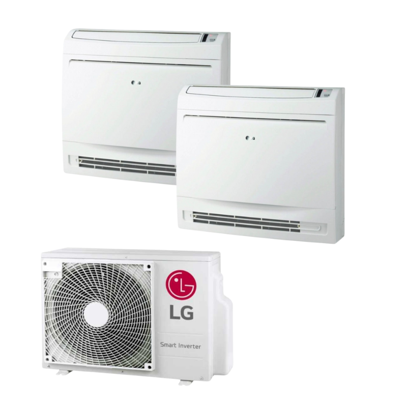 Multi Split Klimaanlage 2x1 LG Konsolenboden MU2R17.U13 + 2x UQ09F.NA0