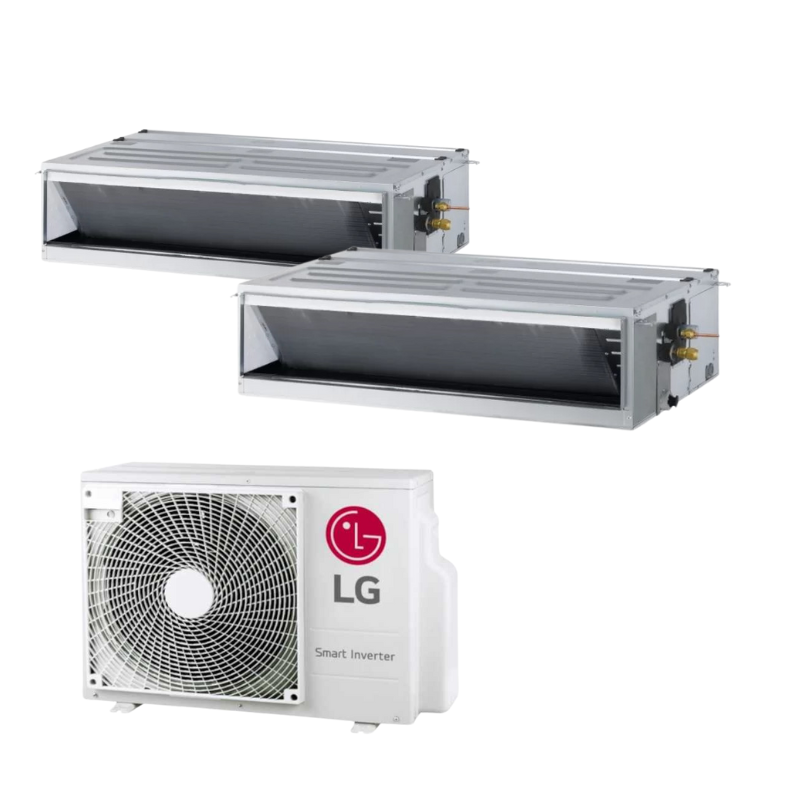 Aire Acondicionado Multi Split 2x1 LG Conductos MU3R21.U23 + 2x CL12F.N50