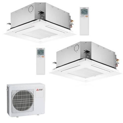 Aire Acondicionado Multi Split 2x1 Cassette Mitsubishi Electric MXZ-2F53VF + 2x SLZ-M25FA