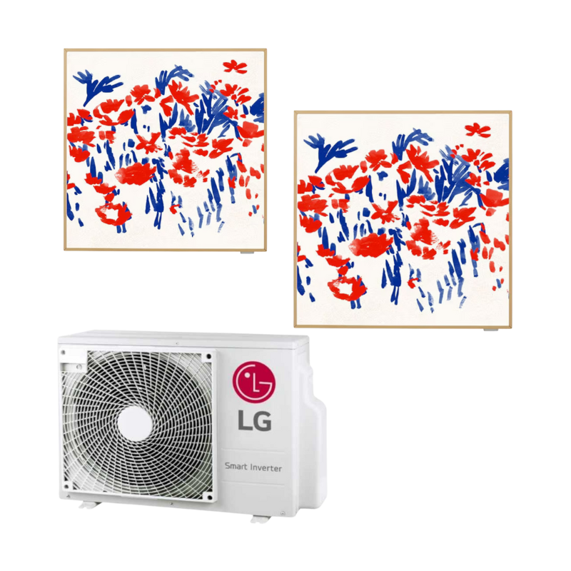 Multi Split Klimaanlage 2x1 LG Artcool Gallery LCD MU2R17.U13 + 2x A09GA1. NSE