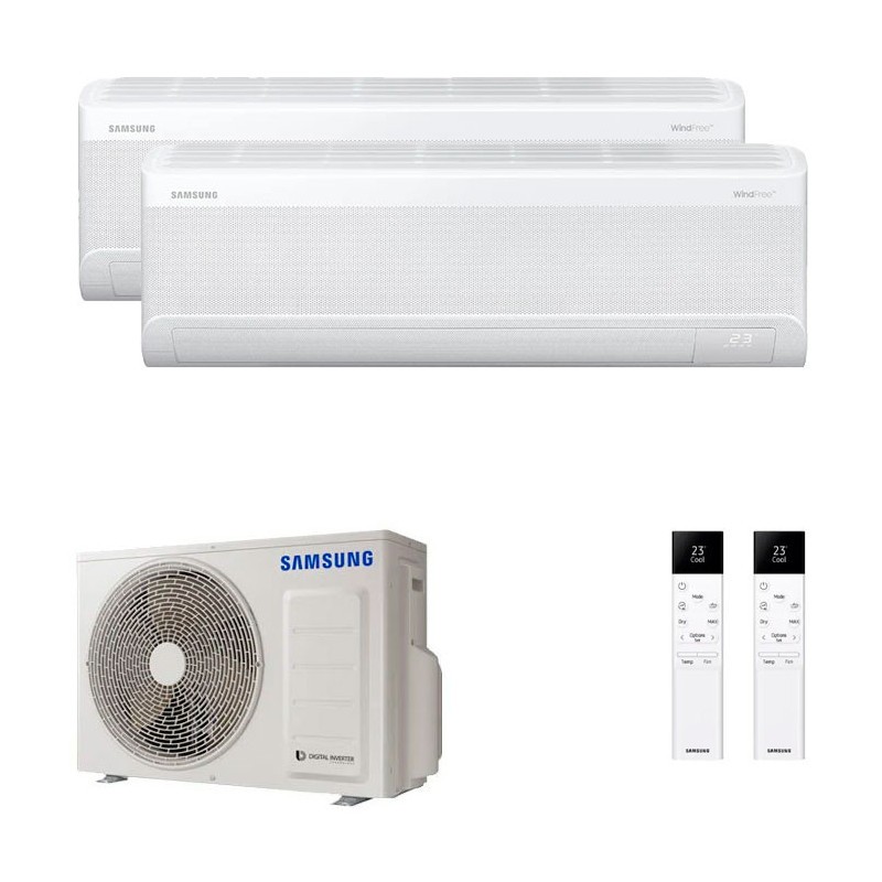 Airconditioning Multi Split 2x1 Samsung AJ050TXJ2KG + AR60F09C1AWNEU + AR60F12C1AWNEU Wind-Free Comfort S2