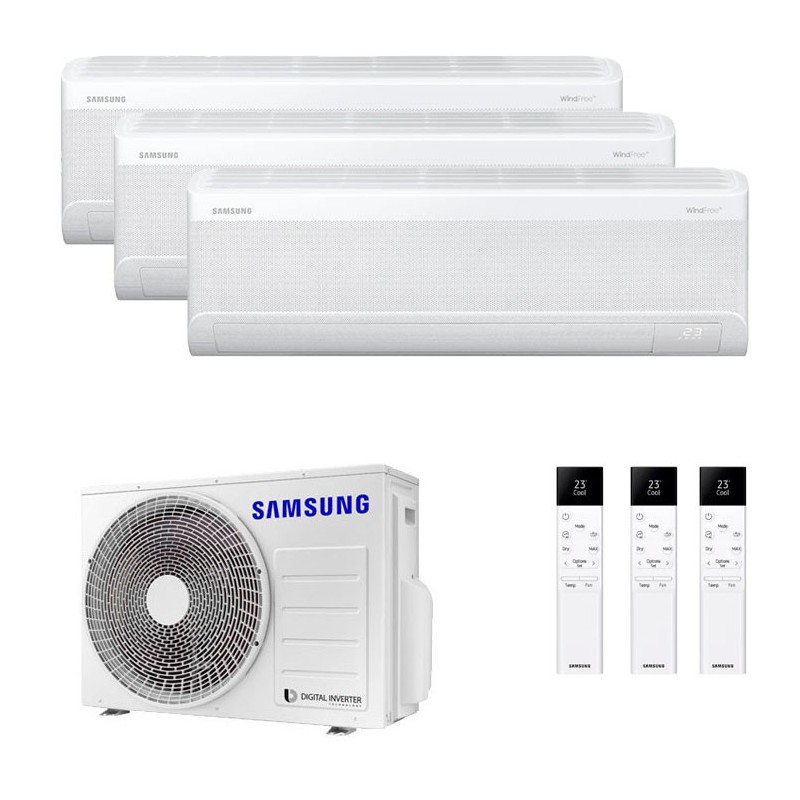 Climatisation multi-fractionnée 3x1 Samsung AJ052TXJ3KG + 3x AR60F09C1AWNEU Confort sans vent S2