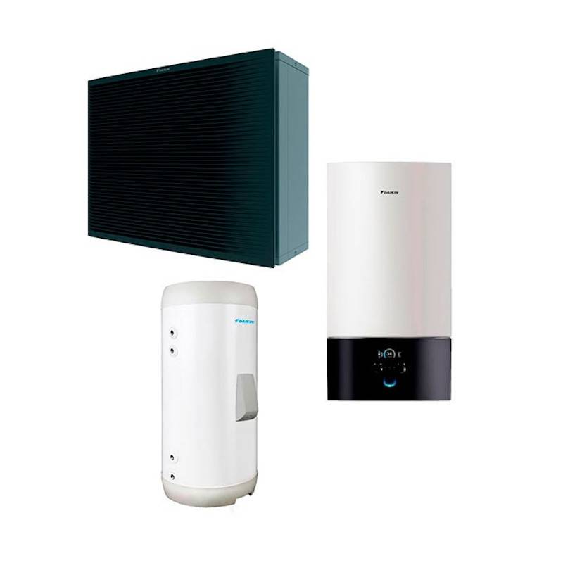 Aerotermia Daikin Altherma Skbx1230AW Mural Design Pump Hather R290 avec accumulateur EKHWS300D3V3 Aerotermia Daikin Altherma Skbx1230AW Mural Design Pump Hather R290 avec accumulateur EKHWS300D3V3